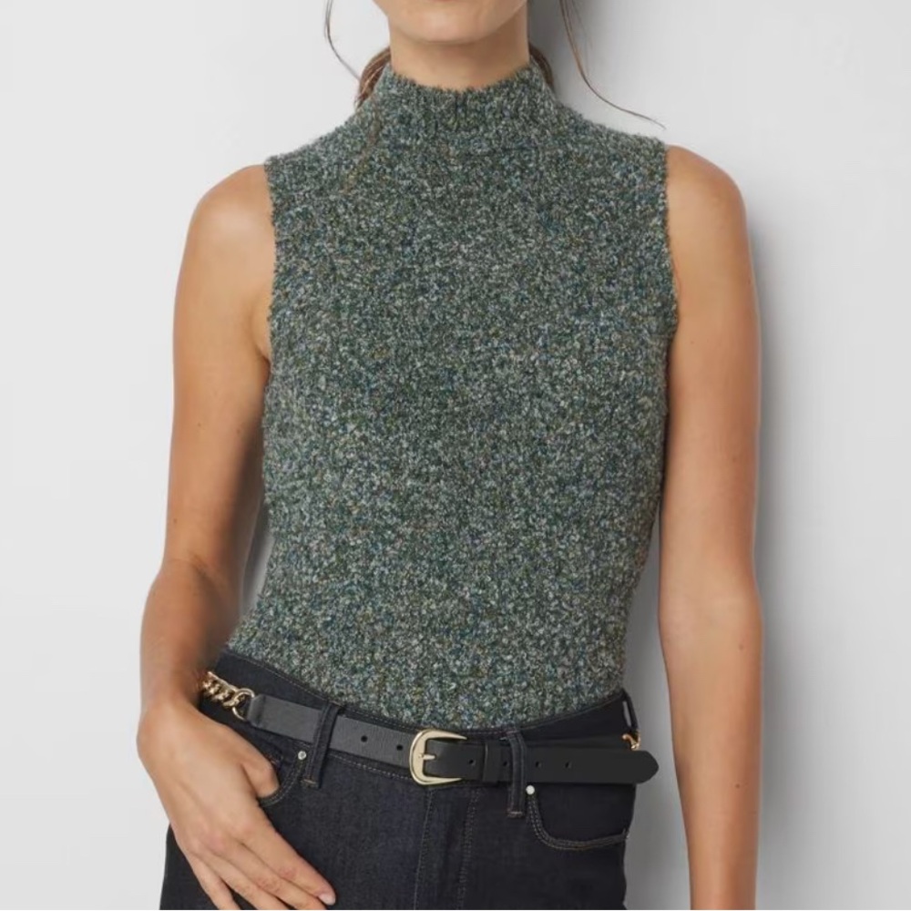 White House Black Market Bouclé Turtleneck Tank
